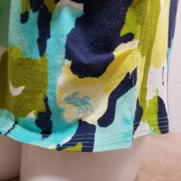 Abercrombie & Fitch top Small colorful abstract floral print sleeveless halter - Picture 8 of 13